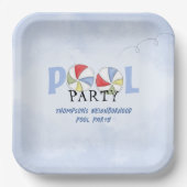 Schattigee Zomer Pool Party Beach Custom Papieren Bordje (Voorkant)