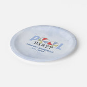 Schattigee Zomer Pool Party Custom Papieren Bordje (Gekanteld)