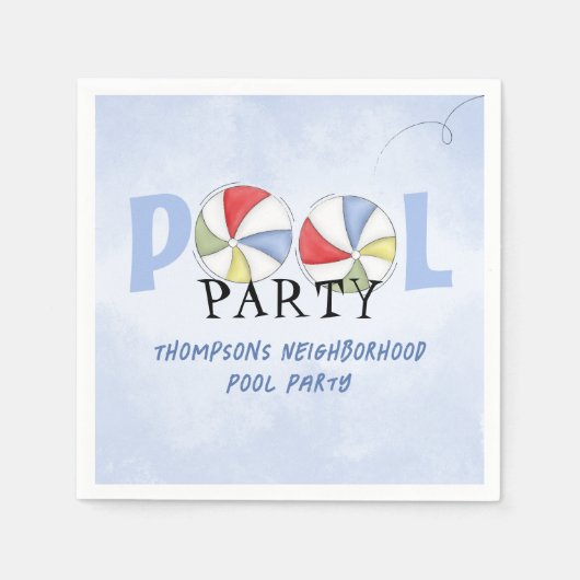 Schattigee Zomer Pool Party Custom Servet (Voorkant)