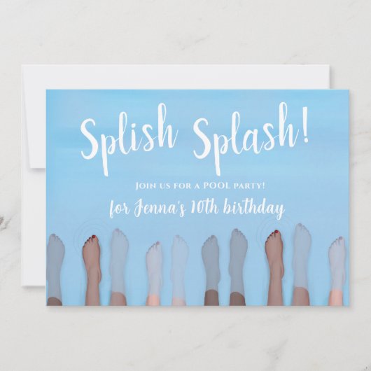 Schattigee Zomer Pool Party Waterverf Custom Kaart (Voorkant)