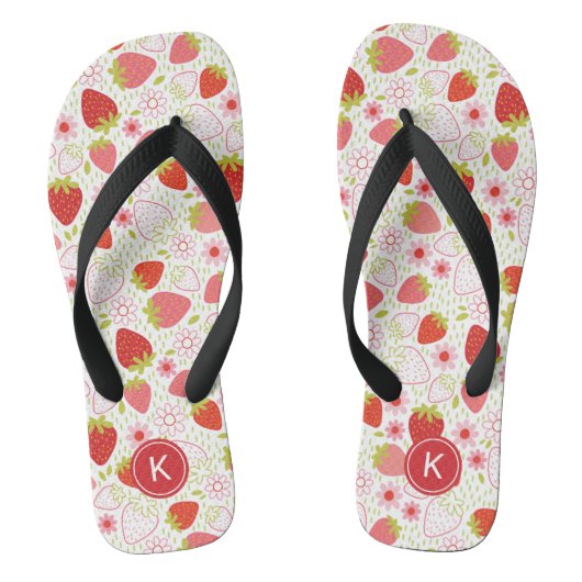Schattigee Zomer Roze Aardbei Patroon Teenslippers (Voetbed)