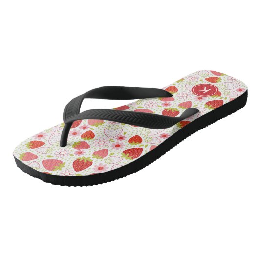 Schattigee Zomer Roze Aardbei Patroon Teenslippers (Schuin)