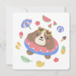 Schattigee zomer Spaniel Dog Illustration Feestdagenkaart