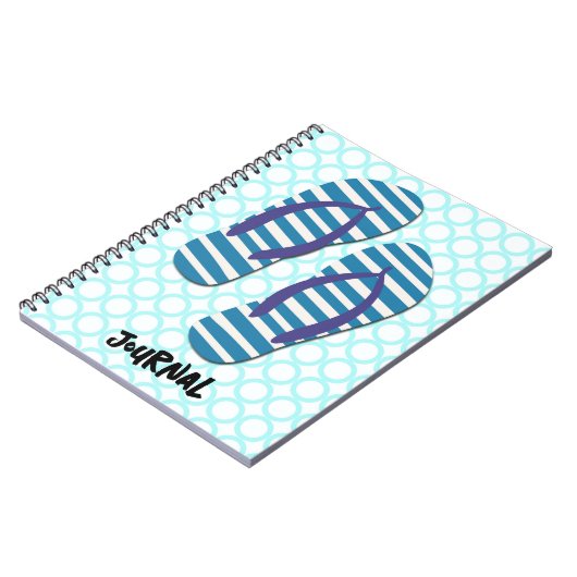 Schattigee zomer Teenslippers Art Journal Notitieboek (Linkerzijde)