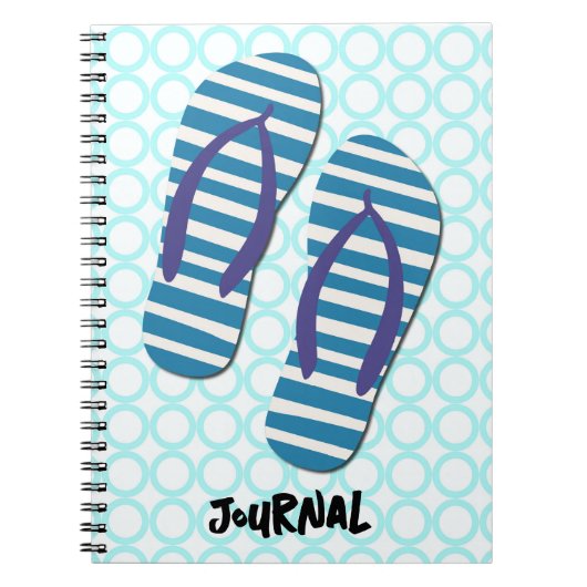 Schattigee zomer Teenslippers Art Journal Notitieboek (Voorkant)