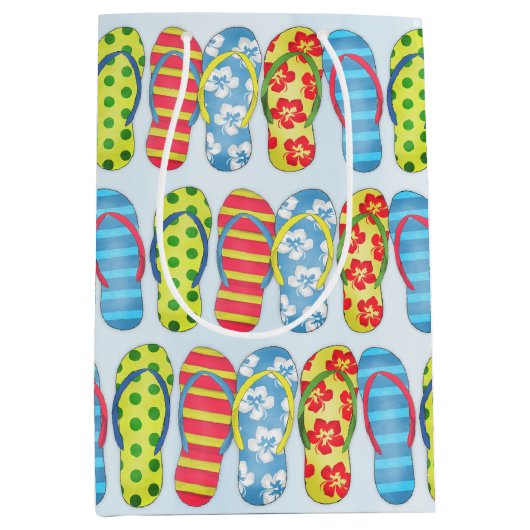 Schattigee zomer Teenslippers Medium Cadeauzakje (Voorkant)