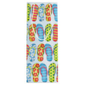 Schattigee Zomer Teenslippers Patroon Aangepast Wijn Cadeautas (Achterkant)