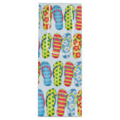 Schattigee Zomer Teenslippers Patroon Aangepast Wijn Cadeautas (Voorkant)