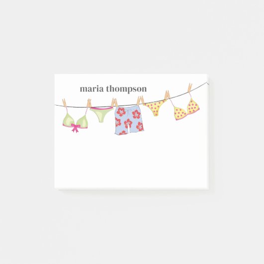 Schattigee Zomer Toevoegen Jouw naam Aangepast Post-it® Notes (Voorkant)