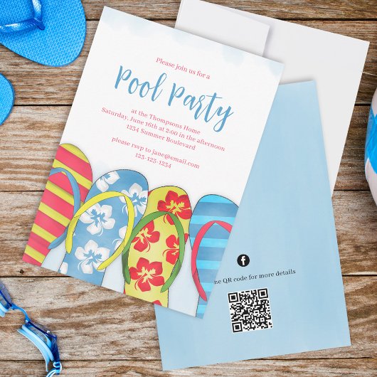 Schattigee Zomer Waterverf Party Custom Kaart