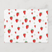 Schattigee zomeraardbeien en -bloesems briefkaart (Voorkant)