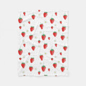 Schattigee zomeraardbeien en -bloesems fleece deken (Voorkant)