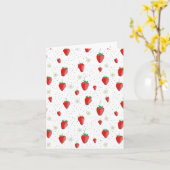 Schattigee zomeraardbeien en -bloesems kaart (Gele Bloem)