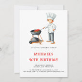 Schattigee zomerbarbecue 40e verjaardag kaart (Voorkant)