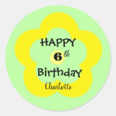 Schattigee zomerdaisy bloemblaadjesgradiënt Verjaa Ronde Sticker (Voorkant)