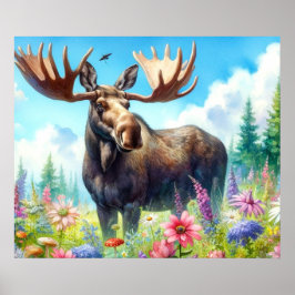 Schattigee Zomereland met Wildflowers Poster