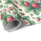 Schattigee zomerse decoupage voor aardbeien cadeaupapier (Rol Hoek)