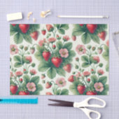 Schattigee zomerse decoupage voor aardbeien tissuepapier (Craft)