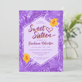Schattigee Zomerse Tropische Paarse Bloem Sweet Si Kaart (Staand voorkant)