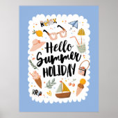 Schattigee zomervakantie quote kleurrijke illustra poster (Voorkant)