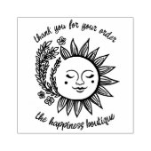 Schattigee Zon en Bloemen Custom Order Dank u Rubberstempel (Afrduk)