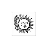 Schattigee Zon en Bloemen CUSTOM Uw eigen tekst to Rubberstempel (Afrduk)