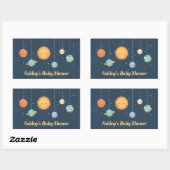 Schattigee zon en planeten ruimte Baby shower Deco Rechthoekige Sticker (Vel)