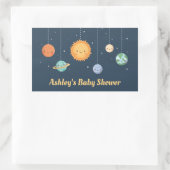 Schattigee zon en planeten ruimte Baby shower Deco Rechthoekige Sticker (Tas)