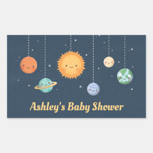 Schattigee zon en planeten ruimte Baby shower Deco Rechthoekige Sticker