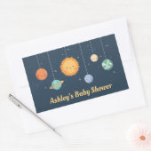 Schattigee zon en planeten ruimte Baby shower Deco Rechthoekige Sticker (Envelop)
