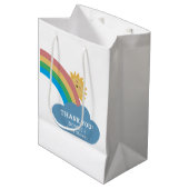Schattigee Zon & Regenboog Baby shower Modern Beda Medium Cadeauzakje (Voorkant Gekanteld)