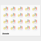 Schattigee Zon & Regenboog Cupcake Toppers/Sticker Ronde Sticker (Vel)
