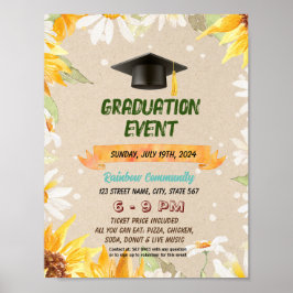 Schattigee Zonnebloem afstuderen thema flyer Poster