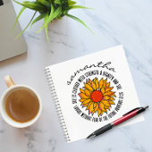 Schattigee zonnebloem bijbelvers Spreuken 31 Notitieboek