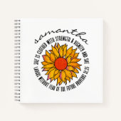Schattigee zonnebloem bijbelvers Spreuken 31 Notitieboek (Voorkant)
