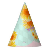 Schattigee Zonnebloem Eerste Verjaardag Feesthoedjes (Links)