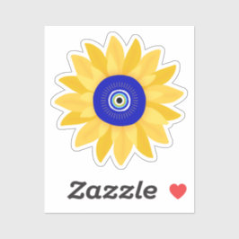 Schattigee Zonnebloem Evil Eye Flower Sticker