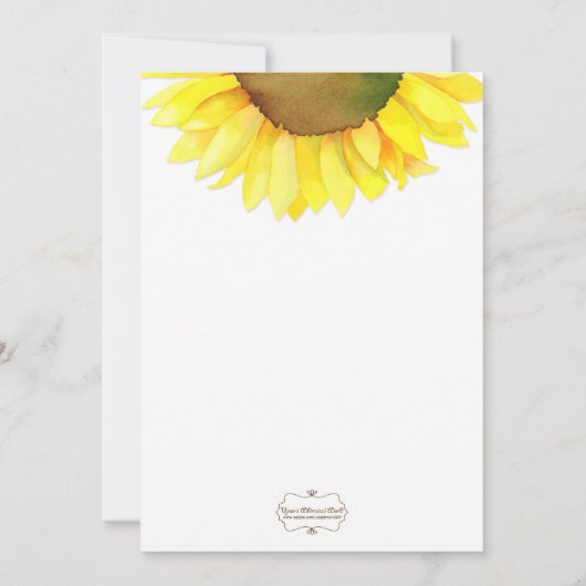 Schattigee zonnebloem fondsenwerving lunch kaart (Achterkant)