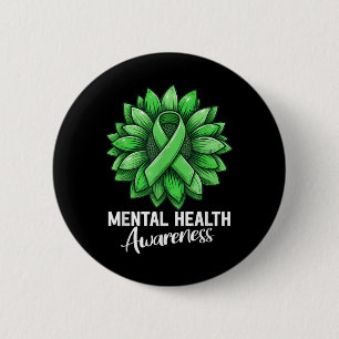 Schattigee Zonnebloem Geestelijke Gezondheid Warri Ronde Button 5,7 Cm