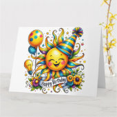 Schattigee zonnebloem Happy Birthday Kaart (Gele Bloem)