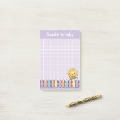 Schattigee zonnebloem Lila gedachten voor vandaag Post-it® Notes (Op bureau)