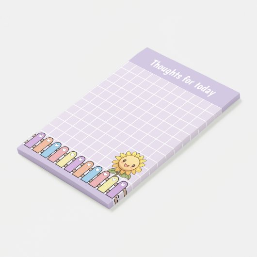 Schattigee zonnebloem Lila gedachten voor vandaag Post-it® Notes (Schuin)