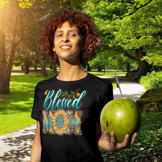 Schattigee zonnebloem luipaard gezegende mam t-shirt