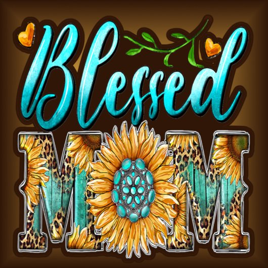Schattigee zonnebloem luipaard gezegende mam t-shirt