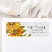 Schattigee zonnebloem mevrouw en mevrouw Floral br Etiket (Insitu)