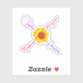 Schattigee Zonnebloem Namen voor Meisjes, Waterdic Sticker (Vel)
