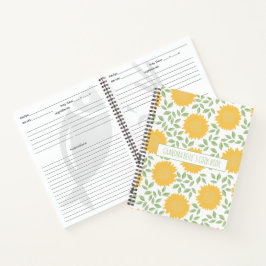 Schattigee zonnebloem patroon oma's recept notitieboek