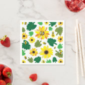 Schattigee zonnebloembij servet (Insitu)