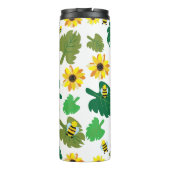 Schattigee zonnebloembij thermosbeker (Achterkant)