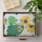 Schattigee zonnebloembij tissuepapier (Geschenk)